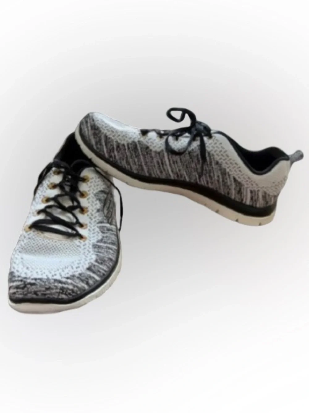 SKECHERS Knit Athletic Sneakers Memory Foam Walking Shoes 11877W Black White 10 - Picture 5 of 16